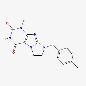 molecular formula C16H17N5O2 B2945289 4-Methyl-6-[(4-methylphenyl)methyl]-7,8-dihydropurino[7,8-a]imidazole-1,3-dione CAS No. 303972-88-5