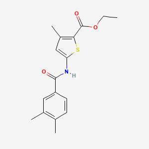 molecular formula C17H19NO3S B2945290 乙基5-(3,4-二甲基苯甲酰氨基)-3-甲基硫代呋喃-2-羧酸酯 CAS No. 380569-21-1