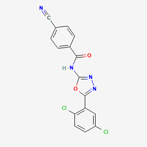 4-cyano-N-(5-(2,5-dichlorophenyl)-1,3,4-oxadiazol-2-yl)benzamide