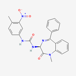 molecular formula C24H21N5O4 B2945304 1-(1-甲基-2-氧代-5-苯基-2,3-二氢-1H-1,4-二氮杂环己烷-3-基)-3-(4-甲基-3-硝基苯基)脲 CAS No. 1796904-93-2