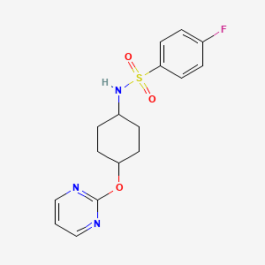 4-fluoro-N-((1r,4r)-4-(pyrimidin-2-yloxy)cyclohexyl)benzenesulfonamide