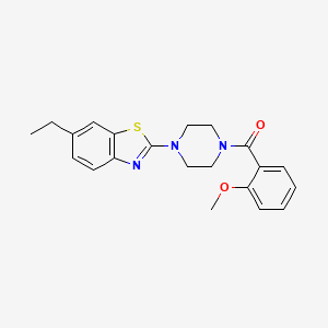 molecular formula C21H23N3O2S B2945308 (4-(6-Ethylbenzo[d]thiazol-2-yl)piperazin-1-yl)(2-methoxyphenyl)methanone CAS No. 897468-46-1