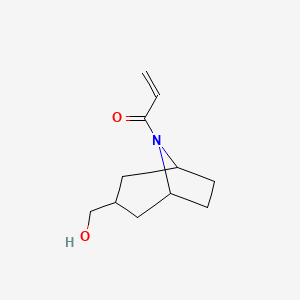 molecular formula C11H17NO2 B2945309 1-[3-(Hydroxymethyl)-8-azabicyclo[3.2.1]octan-8-yl]prop-2-en-1-one CAS No. 2140106-76-7