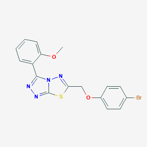 molecular formula C17H13BrN4O2S B294532 6-[(4-Bromophenoxy)methyl]-3-(2-methoxyphenyl)[1,2,4]triazolo[3,4-b][1,3,4]thiadiazole 