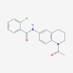 molecular formula C18H17ClN2O2 B2945323 N-(1-acetyl-3,4-dihydro-2H-quinolin-6-yl)-2-chlorobenzamide CAS No. 941870-70-8
