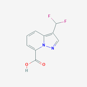 molecular formula C9H6F2N2O2 B2945326 3-(Difluoromethyl)pyrazolo[1,5-a]pyridine-7-carboxylic acid CAS No. 2248295-93-2