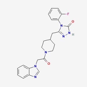 3-((1-(2-(1H-benzo[d]imidazol-1-yl)acetyl)piperidin-4-yl)methyl)-4-(2-fluorophenyl)-1H-1,2,4-triazol-5(4H)-one
