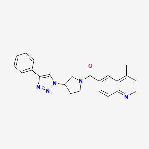 molecular formula C23H21N5O B2945334 (4-methylquinolin-6-yl)(3-(4-phenyl-1H-1,2,3-triazol-1-yl)pyrrolidin-1-yl)methanone CAS No. 2034384-99-9