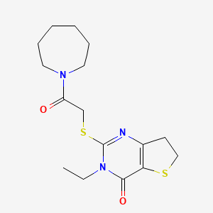 2-[2-(Azepan-1-yl)-2-oxoethyl]sulfanyl-3-ethyl-6,7-dihydrothieno[3,2-d]pyrimidin-4-one
