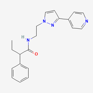 molecular formula C20H22N4O B2945347 2-phenyl-N-(2-(3-(pyridin-4-yl)-1H-pyrazol-1-yl)ethyl)butanamide CAS No. 1448125-04-9