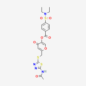 6-(((5-acetamido-1,3,4-thiadiazol-2-yl)thio)methyl)-4-oxo-4H-pyran-3-yl 4-(N,N-diethylsulfamoyl)benzoate