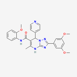 molecular formula C27H26N6O4 B2945357 2-(3,5-dimethoxyphenyl)-N-(2-methoxyphenyl)-5-methyl-7-(pyridin-4-yl)-4,7-dihydro-[1,2,4]triazolo[1,5-a]pyrimidine-6-carboxamide CAS No. 539831-97-5
