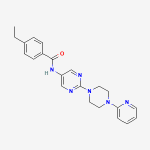 molecular formula C22H24N6O B2945367 4-乙基-N-(2-(4-(吡啶-2-基)哌嗪-1-基)嘧啶-5-基)苯甲酰胺 CAS No. 1396674-79-5