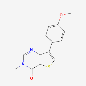 molecular formula C14H12N2O2S B2945368 7-(4-methoxyphenyl)-3-methylthieno[3,2-d]pyrimidin-4(3H)-one CAS No. 1029758-99-3