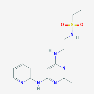 N-(2-((2-methyl-6-(pyridin-2-ylamino)pyrimidin-4-yl)amino)ethyl)ethanesulfonamide