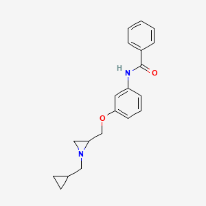 molecular formula C20H22N2O2 B2945370 N-(3-{[1-(cyclopropylmethyl)aziridin-2-yl]methoxy}phenyl)benzamide CAS No. 2418719-83-0