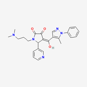1-(3-(dimethylamino)propyl)-3-hydroxy-4-(5-methyl-1-phenyl-1H-pyrazole-4-carbonyl)-5-(pyridin-3-yl)-1H-pyrrol-2(5H)-one