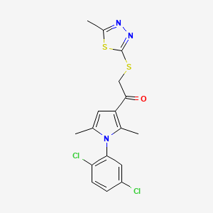 1-(1-(2,5-dichlorophenyl)-2,5-dimethyl-1H-pyrrol-3-yl)-2-((5-methyl-1,3,4-thiadiazol-2-yl)thio)ethanone