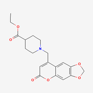 molecular formula C19H21NO6 B2945375 Ethyl 1-[(6-oxo-[1,3]dioxolo[4,5-g]chromen-8-yl)methyl]piperidine-4-carboxylate CAS No. 859130-27-1
