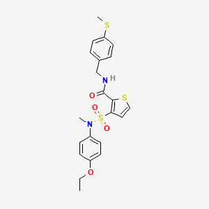 molecular formula C22H24N2O4S3 B2945376 3-[(4-ethoxyphenyl)(methyl)sulfamoyl]-N-[4-(methylsulfanyl)benzyl]thiophene-2-carboxamide CAS No. 1251675-76-9