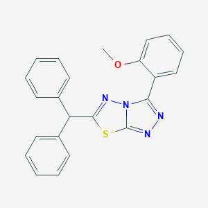 molecular formula C23H18N4OS B294538 2-(6-Benzhydryl[1,2,4]triazolo[3,4-b][1,3,4]thiadiazol-3-yl)phenyl methyl ether 