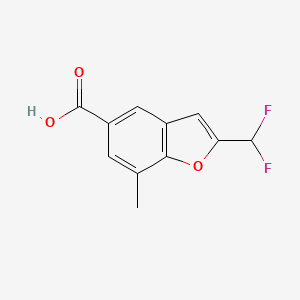 molecular formula C11H8F2O3 B2945383 2-(Difluoromethyl)-7-methyl-1-benzofuran-5-carboxylic acid CAS No. 2248293-87-8