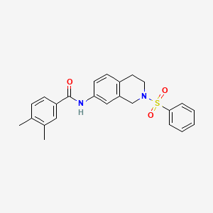 3,4-dimethyl-N-(2-(phenylsulfonyl)-1,2,3,4-tetrahydroisoquinolin-7-yl)benzamide