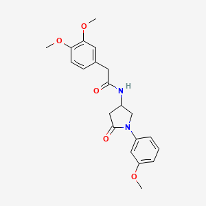 molecular formula C21H24N2O5 B2945387 2-(3,4-dimethoxyphenyl)-N-[1-(3-methoxyphenyl)-5-oxopyrrolidin-3-yl]acetamide CAS No. 896273-21-5