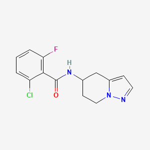 molecular formula C14H13ClFN3O B2945389 2-氯-6-氟-N-(4,5,6,7-四氢吡唑并[1,5-a]吡啶-5-基)苯甲酰胺 CAS No. 2034404-39-0