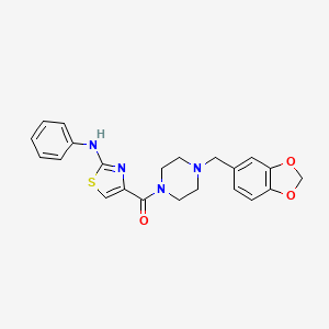 (4-(Benzo[d][1,3]dioxol-5-ylmethyl)piperazin-1-yl)(2-(phenylamino)thiazol-4-yl)methanone