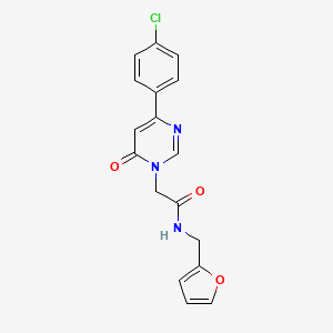 molecular formula C17H14ClN3O3 B2945398 2-(4-(4-氯苯基)-6-氧代嘧啶-1(6H)-基)-N-(呋喃-2-基甲基)乙酰胺 CAS No. 1207045-08-6