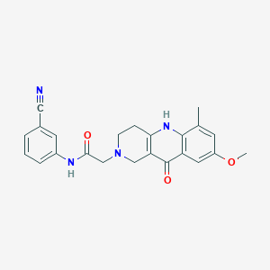 molecular formula C23H22N4O3 B2945424 N-(3-cyanophenyl)-2-(8-methoxy-6-methyl-10-oxo-3,4,5,10-tetrahydrobenzo[b][1,6]naphthyridin-2(1H)-yl)acetamide CAS No. 1326902-85-5