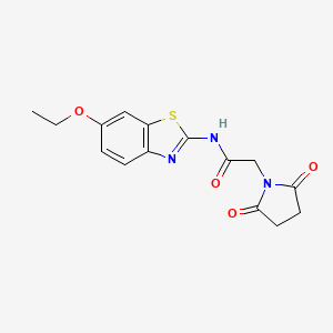 molecular formula C15H15N3O4S B2945432 2-(2,5-dioxopyrrolidin-1-yl)-N-(6-ethoxybenzo[d]thiazol-2-yl)acetamide CAS No. 476308-55-1