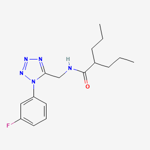 molecular formula C16H22FN5O B2945437 N-((1-(3-fluorophenyl)-1H-tetrazol-5-yl)methyl)-2-propylpentanamide CAS No. 921055-66-5