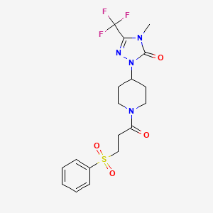4-methyl-1-(1-(3-(phenylsulfonyl)propanoyl)piperidin-4-yl)-3-(trifluoromethyl)-1H-1,2,4-triazol-5(4H)-one