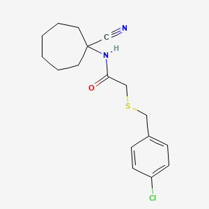 2-{[(4-chlorophenyl)methyl]sulfanyl}-N-(1-cyanocycloheptyl)acetamide