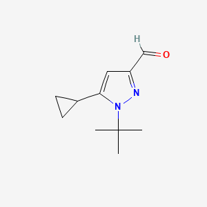 molecular formula C11H16N2O B2945457 1-叔丁基-5-环丙基吡唑-3-甲醛 CAS No. 1780151-15-6