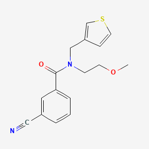 molecular formula C16H16N2O2S B2945459 3-氰基-N-(2-甲氧基乙基)-N-(噻吩-3-基甲基)苯甲酰胺 CAS No. 1219902-39-2