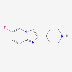 molecular formula C12H14FN3 B2945465 6-Fluoro-2-piperidin-4-ylimidazo[1,2-a]pyridine CAS No. 1782368-73-3