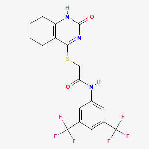 N-(3,5-bis(trifluoromethyl)phenyl)-2-((2-oxo-1,2,5,6,7,8-hexahydroquinazolin-4-yl)thio)acetamide