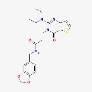 N-(benzo[d][1,3]dioxol-5-ylmethyl)-3-(2-(diethylamino)-4-oxothieno[3,2-d]pyrimidin-3(4H)-yl)propanamide