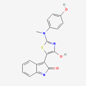 (E)-2-((4-hydroxyphenyl)(methyl)amino)-5-(2-oxoindolin-3-ylidene)thiazol-4(5H)-one