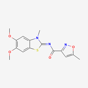 (E)-N-(5,6-dimethoxy-3-methylbenzo[d]thiazol-2(3H)-ylidene)-5-methylisoxazole-3-carboxamide