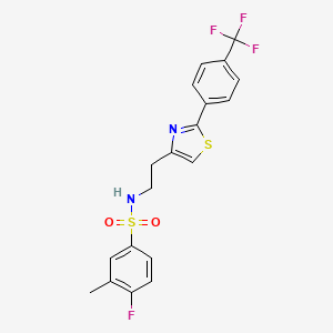 4-fluoro-3-methyl-N-(2-(2-(4-(trifluoromethyl)phenyl)thiazol-4-yl)ethyl)benzenesulfonamide