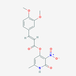 (6-methyl-3-nitro-2-oxo-1H-pyridin-4-yl) (E)-3-(3,4-dimethoxyphenyl)prop-2-enoate