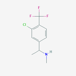 molecular formula C10H11ClF3N B2945484 1-[3-Chloro-4-(trifluoromethyl)phenyl]-N-methylethanamine CAS No. 1824575-35-0