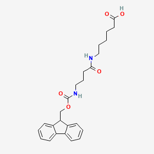 molecular formula C25H30N2O5 B2945489 6-[4-(9H-Fluoren-9-ylmethoxycarbonylamino)butanoylamino]hexanoic acid CAS No. 141925-90-8