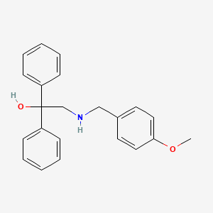 molecular formula C22H23NO2 B2945490 2-[(4-Methoxybenzyl)amino]-1,1-diphenyl-1-ethanol CAS No. 306977-67-3