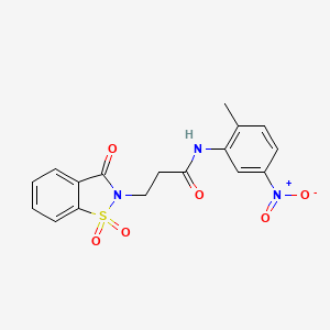 3-(1,1-dioxido-3-oxo-1,2-benzothiazol-2(3H)-yl)-N-(2-methyl-5-nitrophenyl)propanamide