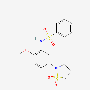 molecular formula C18H22N2O5S2 B2945501 N-(5-(1,1-二氧化异噻唑烷-2-基)-2-甲氧苯基)-2,5-二甲苯磺酰胺 CAS No. 946338-34-7
